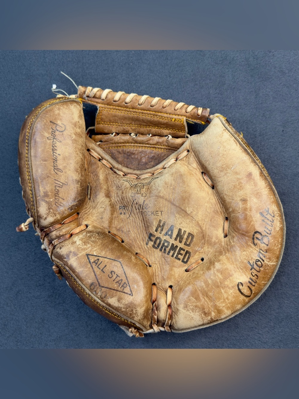 VTG All Star 600 Catcher's Mitt Baseball Glove Hand Formed Leather Made in Japan